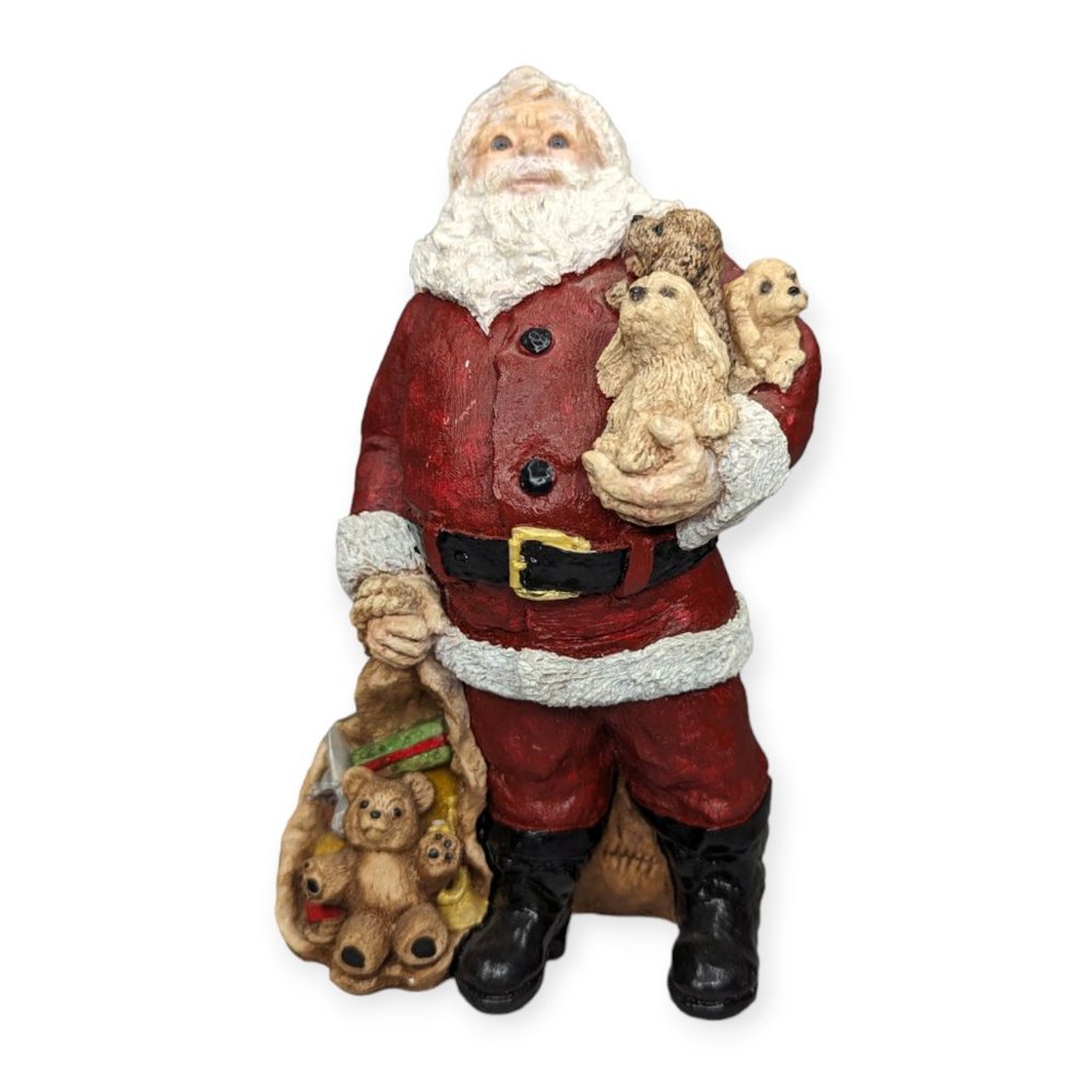 Vintage United Design Legends of Santa Clause Kris Kringle with Puppies Figure